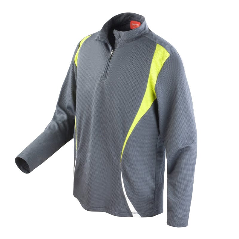 charcoal lime white spiro training top