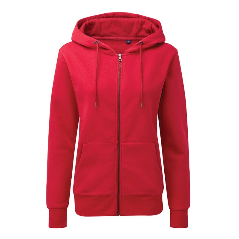 cherry red casual zip hoodie