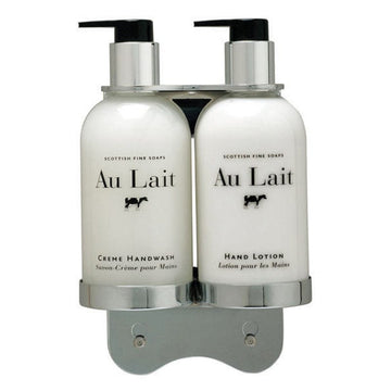 chrome double soap bottle holder