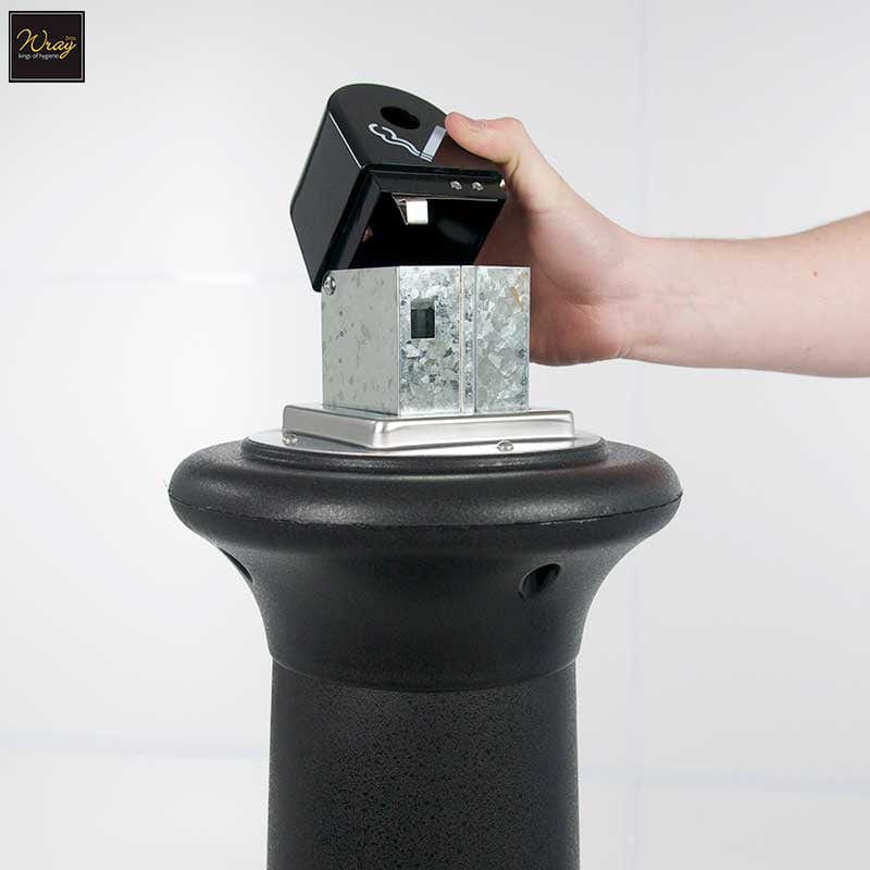 cigarette butts opening ash bin