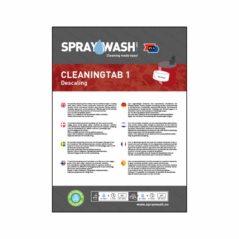 cleaning tab 1 descaling label