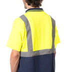 contrast navy hi vis polo