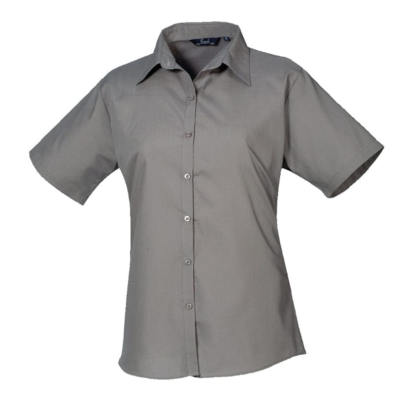 dark grey short sleeve blouse