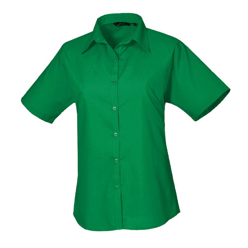 emerald poplin blouse
