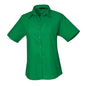 emerald poplin blouse