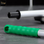 green aluminium mop handle