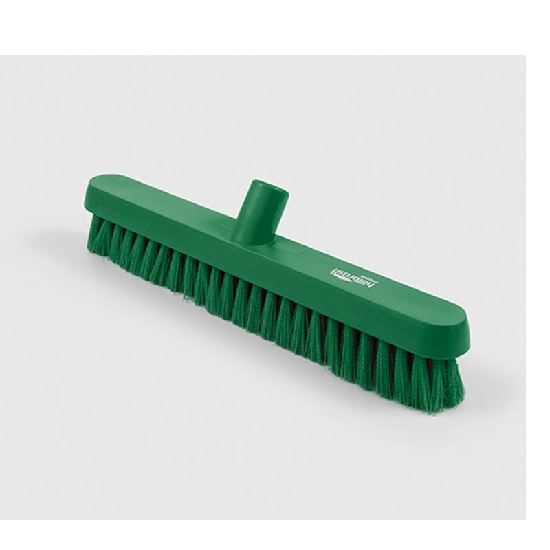 green flat sweeping broom head