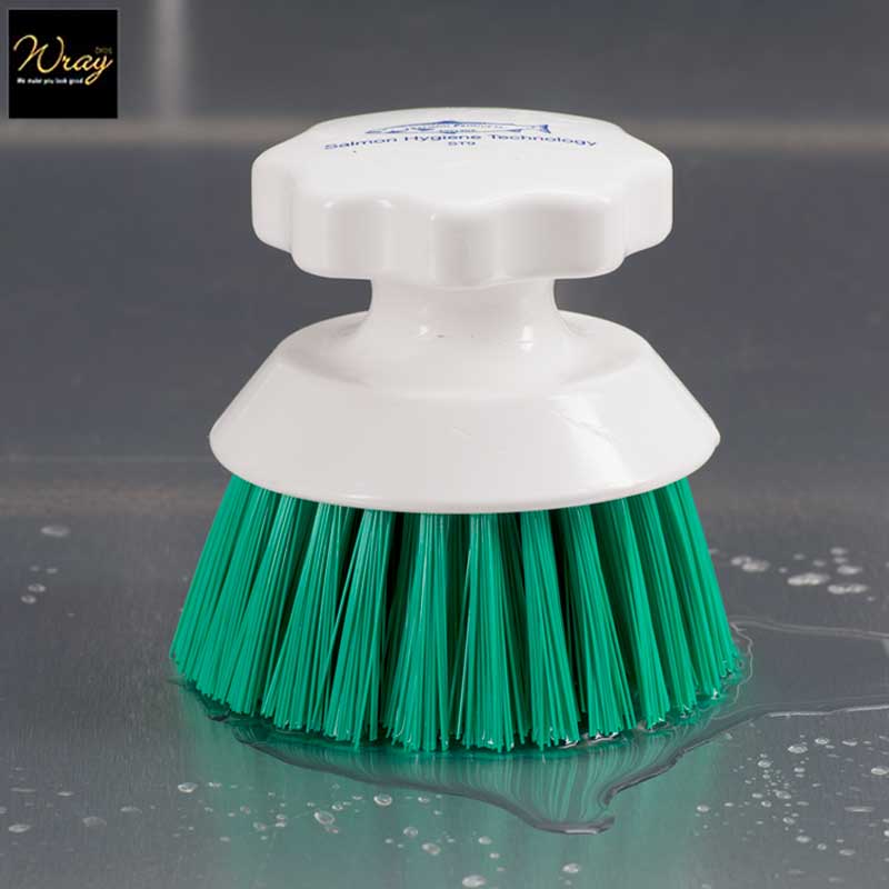 green kitchen cleaning round brush