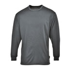 grey crew neck long sleeve baselayer top