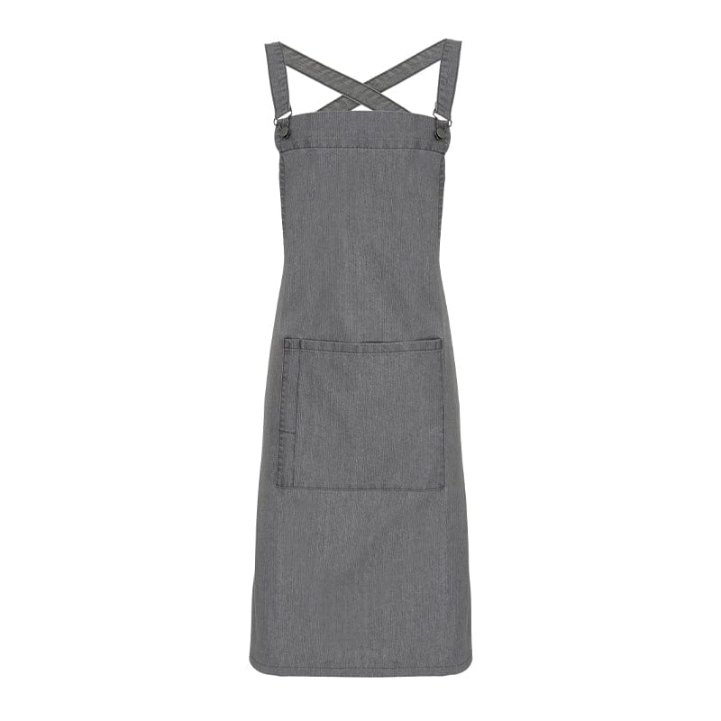 grey denim dungaree style apron