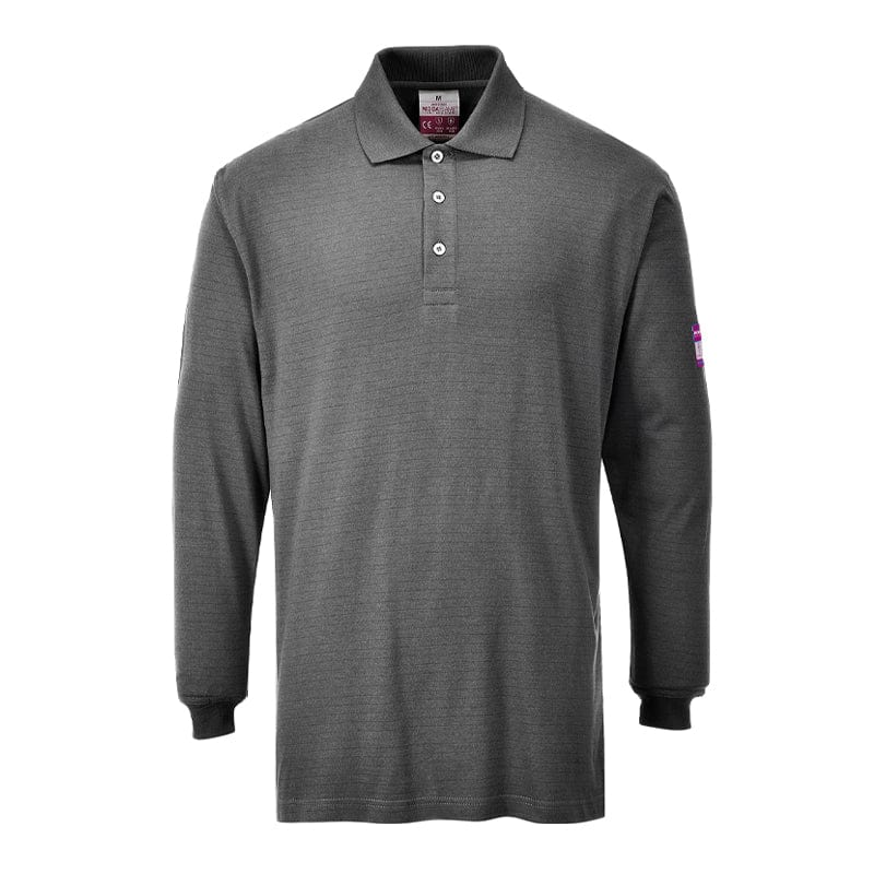 grey industrial workwear anti static poloshirt