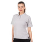 heather grey half moon yoke polo