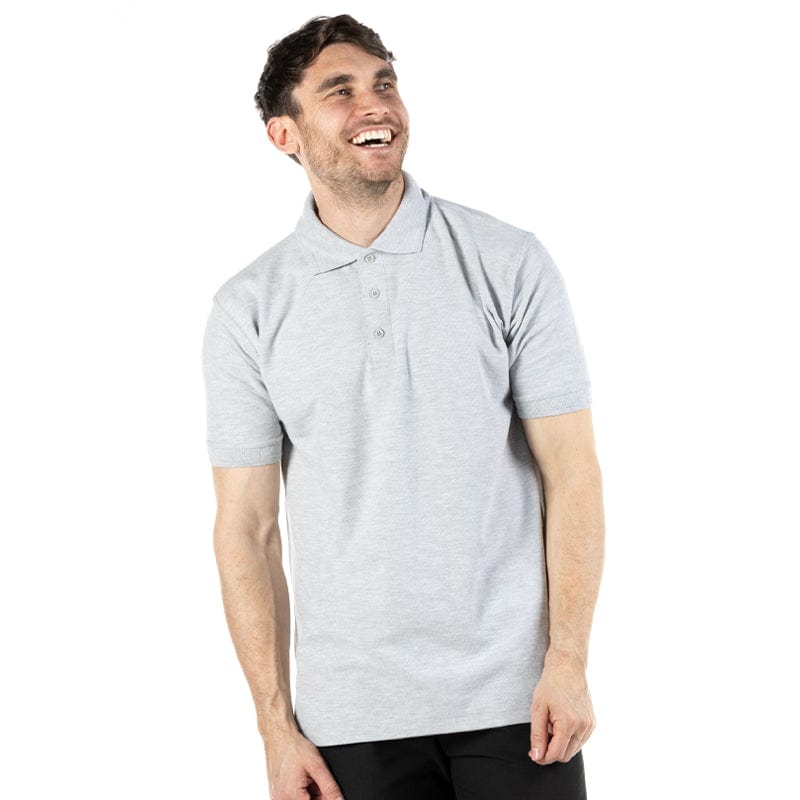 heather grey mens workwear polo