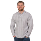 heather grey pique polo shirt uc113