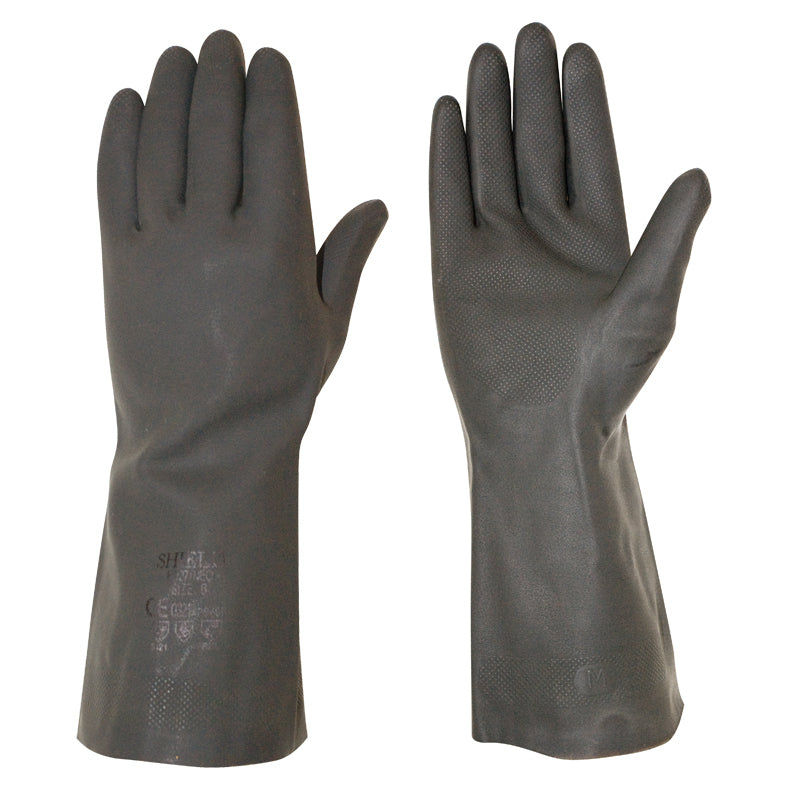 heavy duty black rubber glove