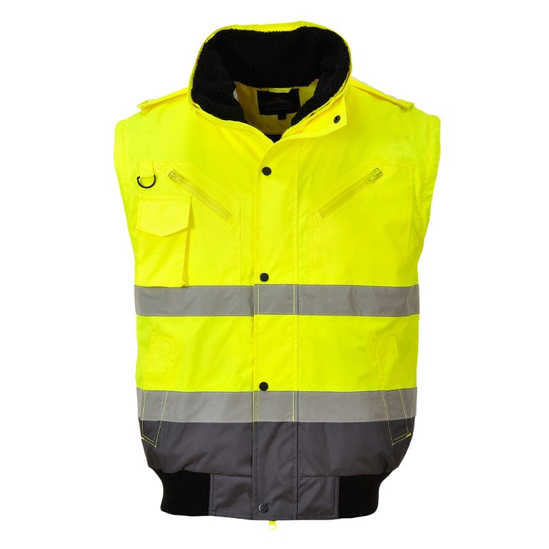 hi vis contrast bomber body warmer