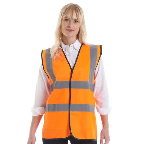 hi vis vest 2 band orange