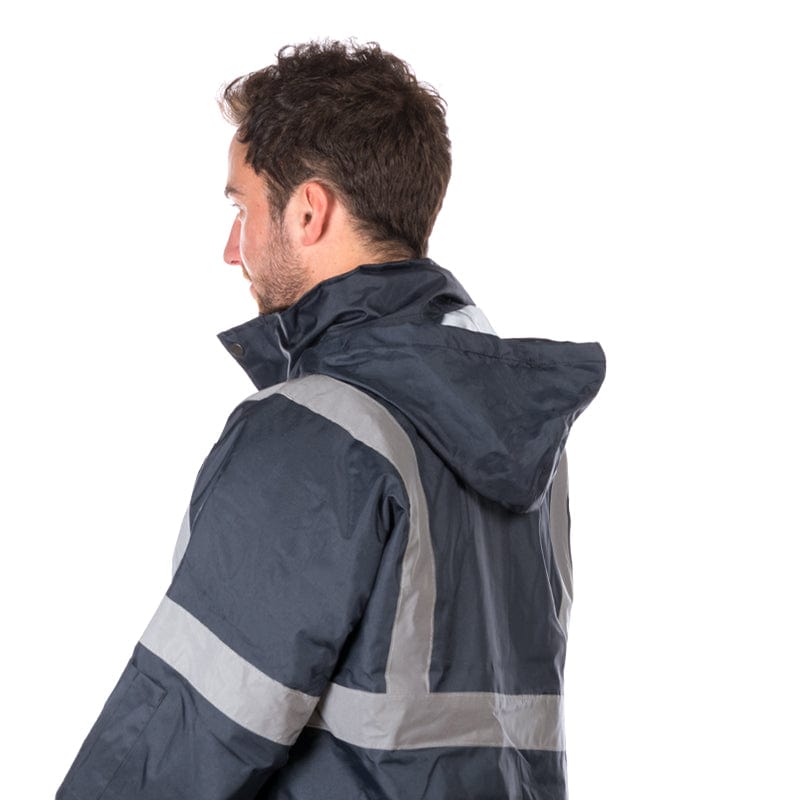 Parka Iona Lite Portwest – Coupe Ample, Imperméable, Doublure Matelassée – Taille S, Couleur Marine
