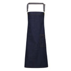 indigo waxed look bib apron