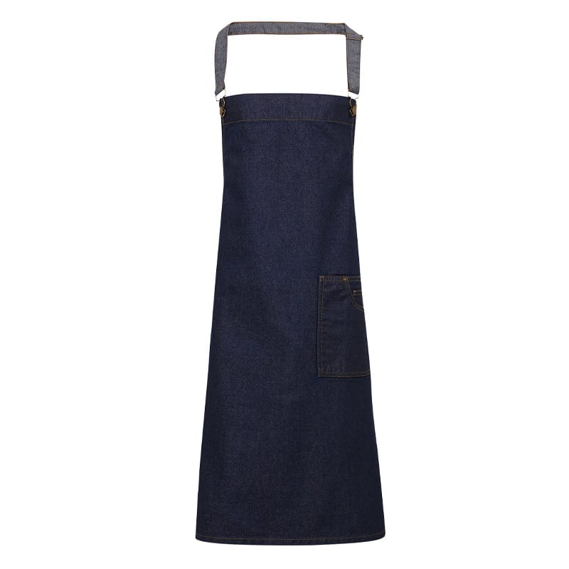 indigo waxed look bib apron