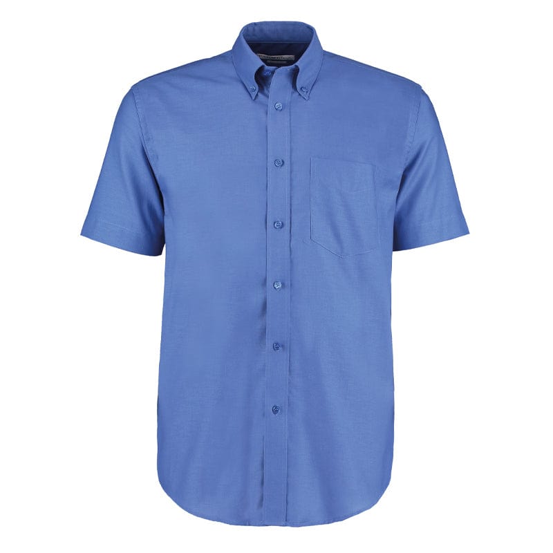 italian blue short sleeve oxford shirt