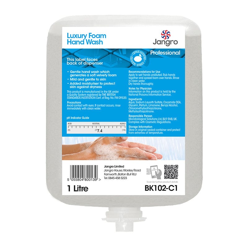 jangro cartridge soap luxury foam wash 6x1l