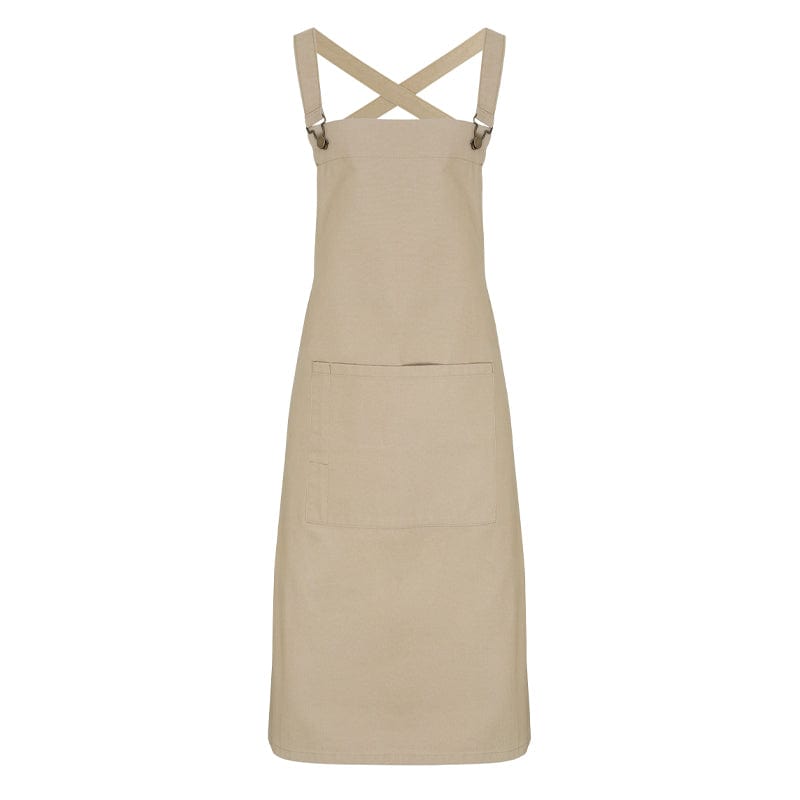 khaki front pocket apron