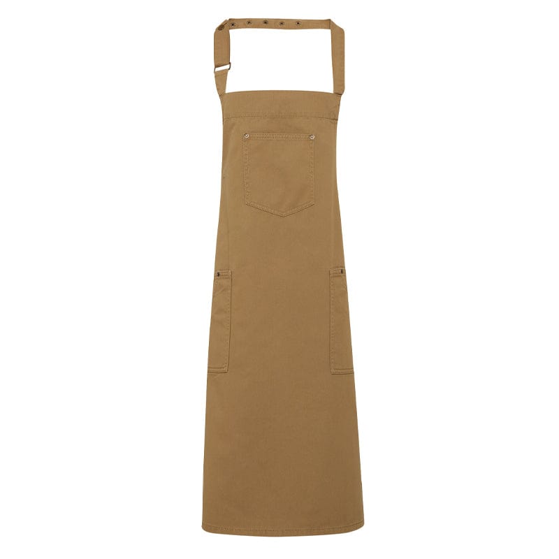 khaki pop snap barber apron
