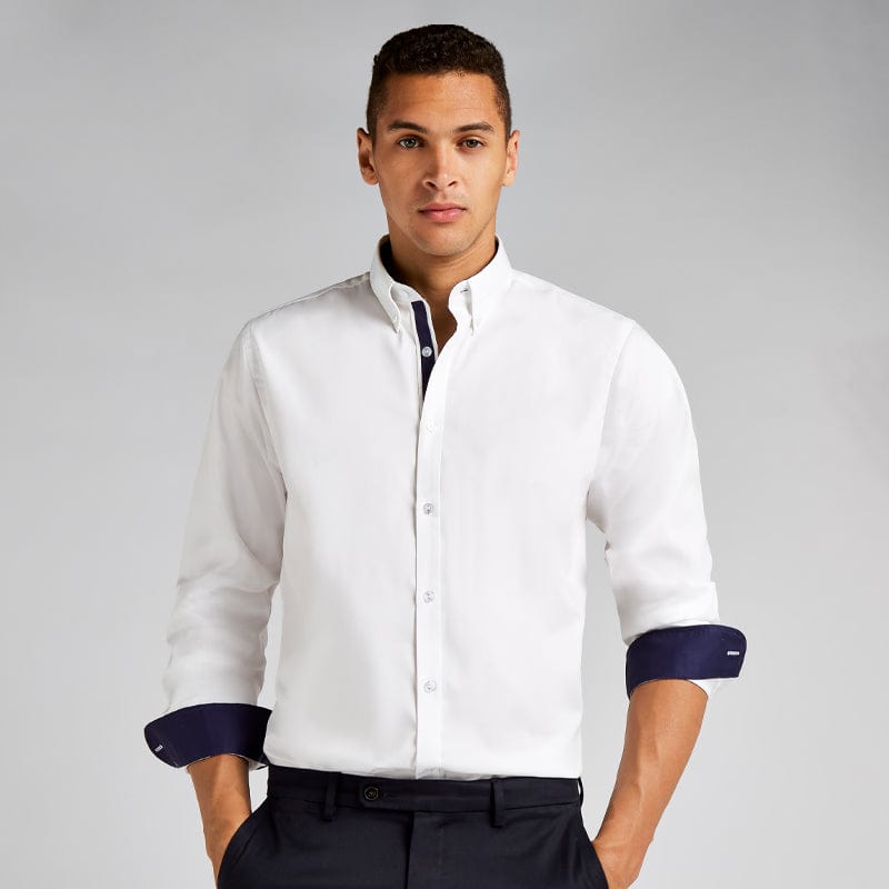 kustom kit contrast premium oxford shirt