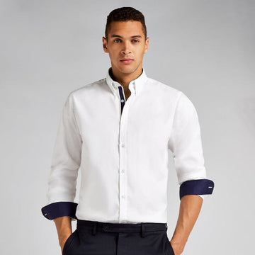 kustom kit contrast premium oxford shirt
