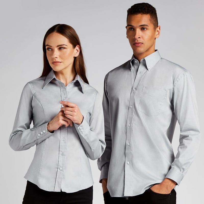 kustom kit long sleeve oxford shirt range