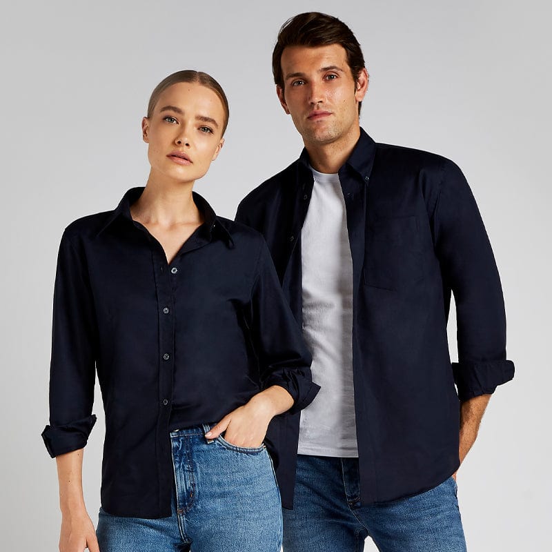 kustom kit long sleeve oxford shirts