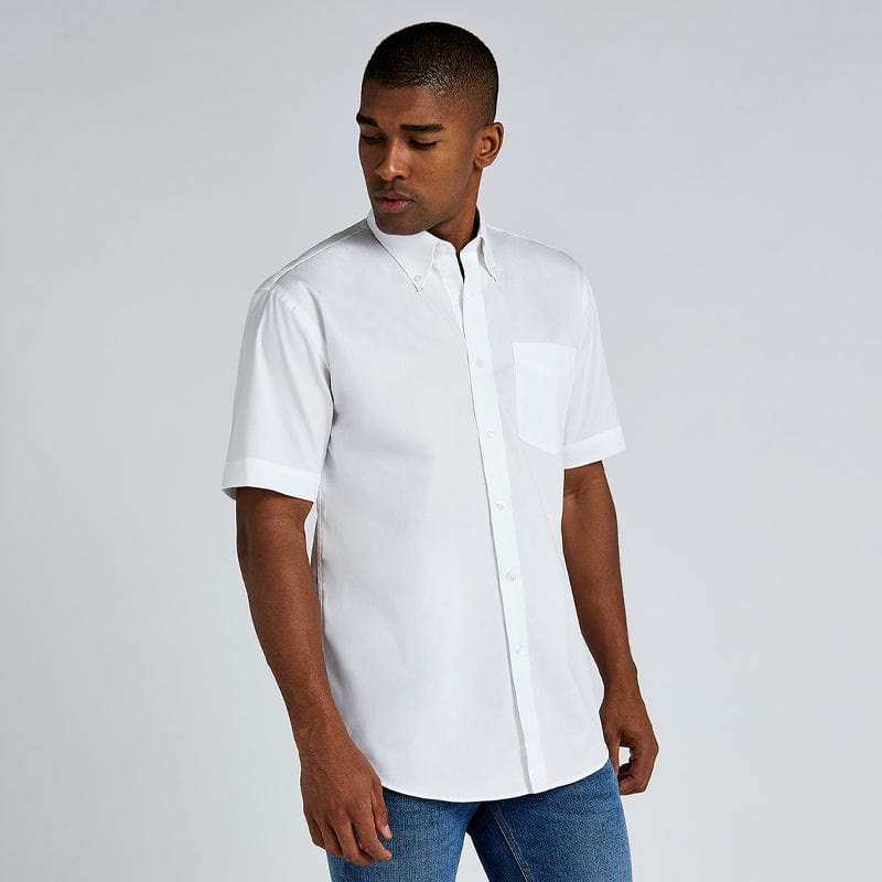 kustom kit men s corporate oxford short sleeve shirt