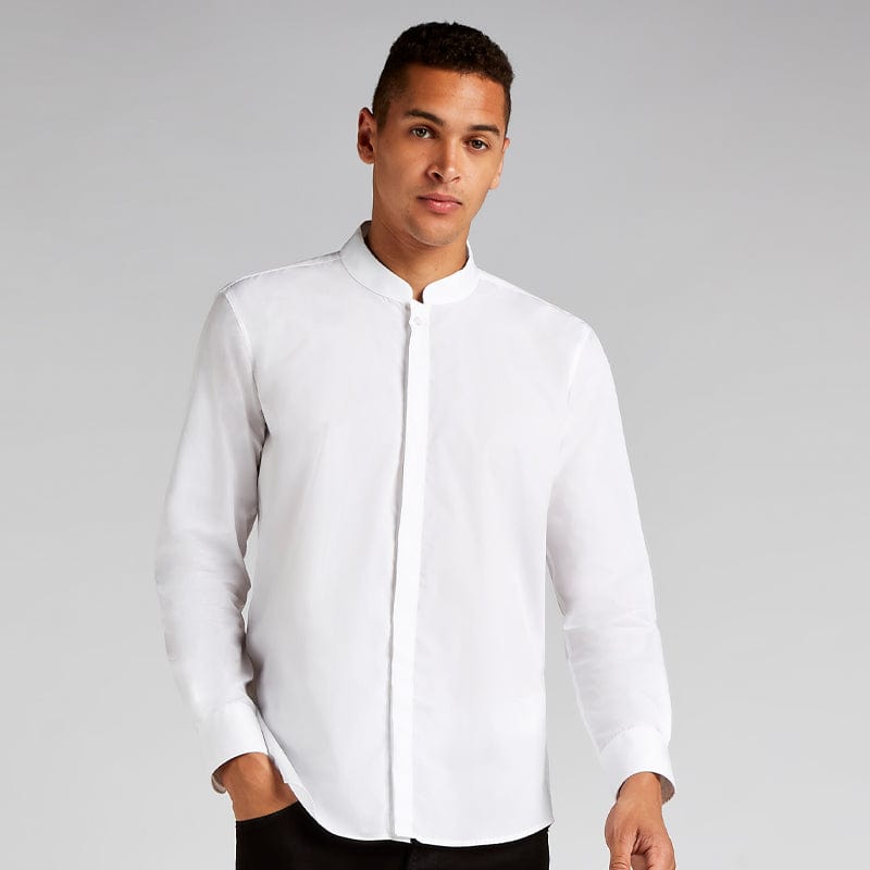 kustom kit men s mandarin collar shirt