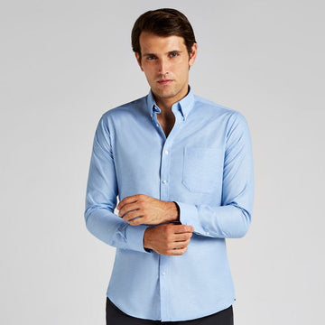 kustom kit slim fit workwear oxford shirt