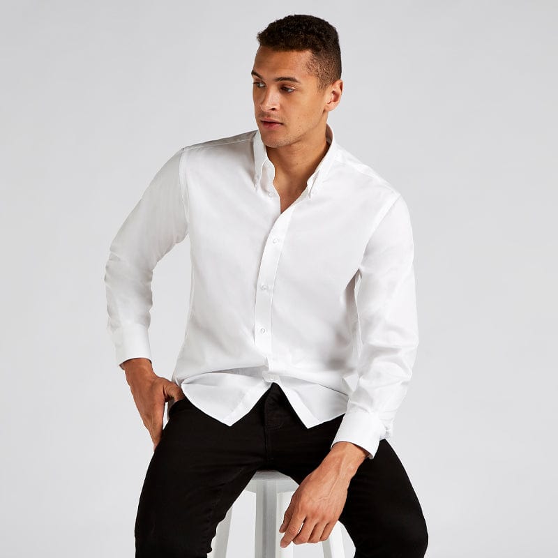 kustom kit tailored fit premium oxford shirt