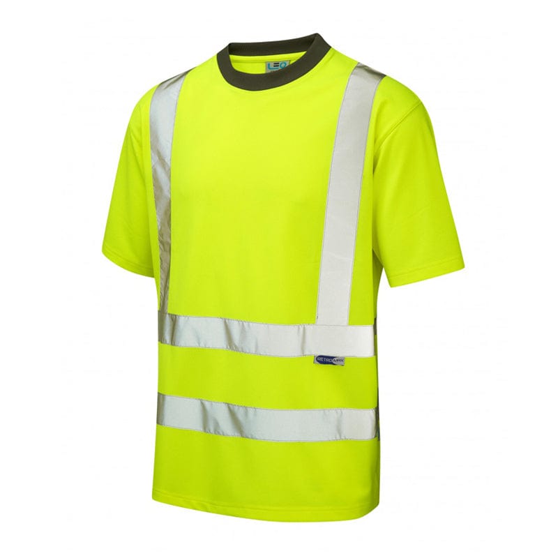 leo workwear braunton ecoviz hi vis t shirt