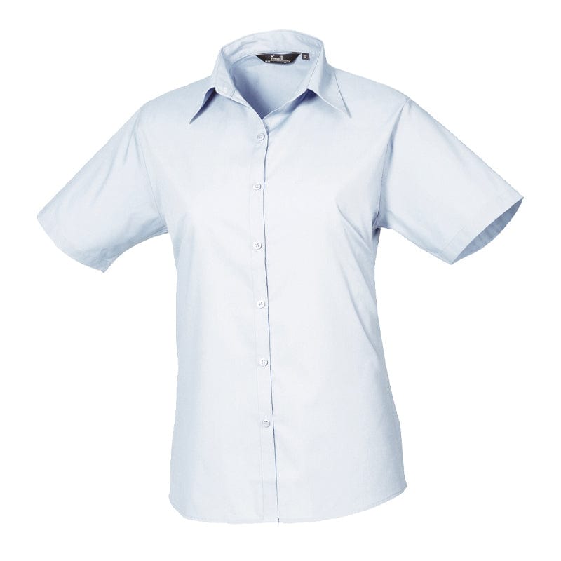 light blue poplin blouse