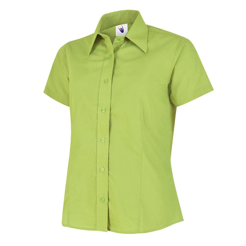 lime green poly cotton short sleeve shirt