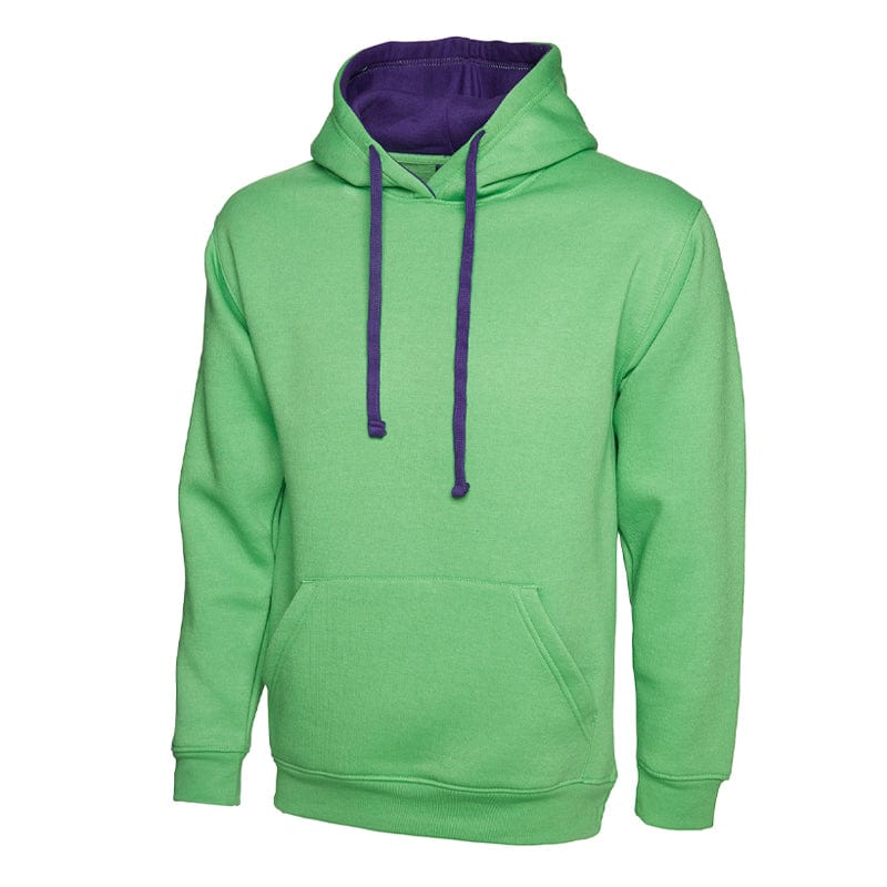 lime purple contrast uneek hoodie