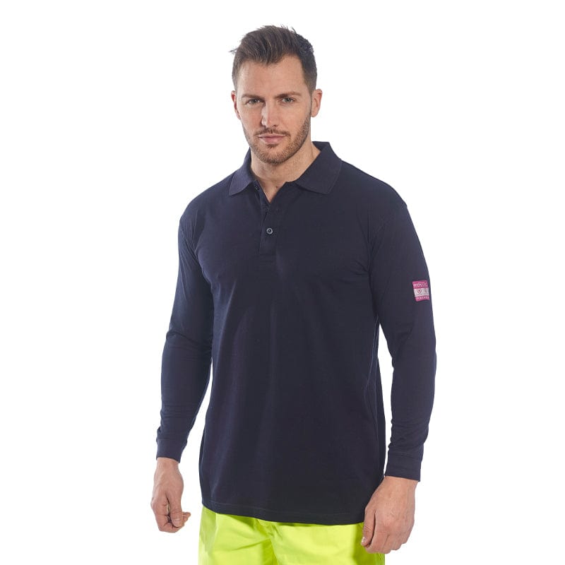 long sleeve anti static poloshirt fr10