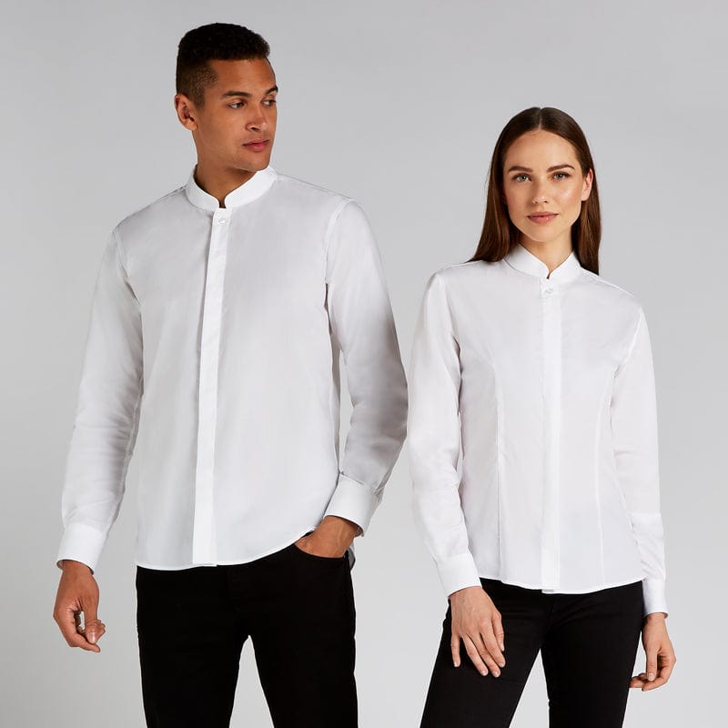 long sleeve mandarin white shirts