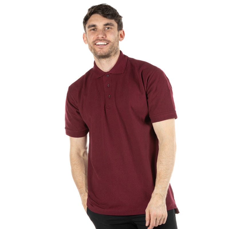 maroon durable crease resistant polo