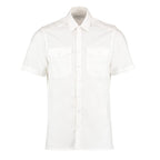 mens white short sleeve pilot shirt
