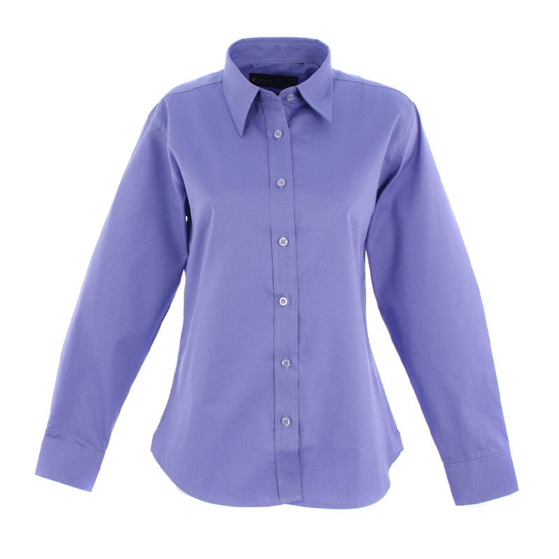mid blue womens long sleeve oxford shirt