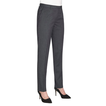 mid grey brook tavener slim leg ladies trouser