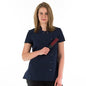 navy blue mandarin collar spa tunic