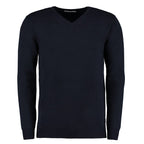 navy cotton acrylic v jumper