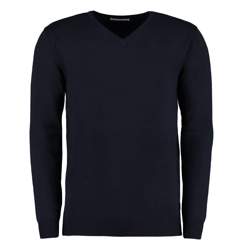navy cotton acrylic v jumper