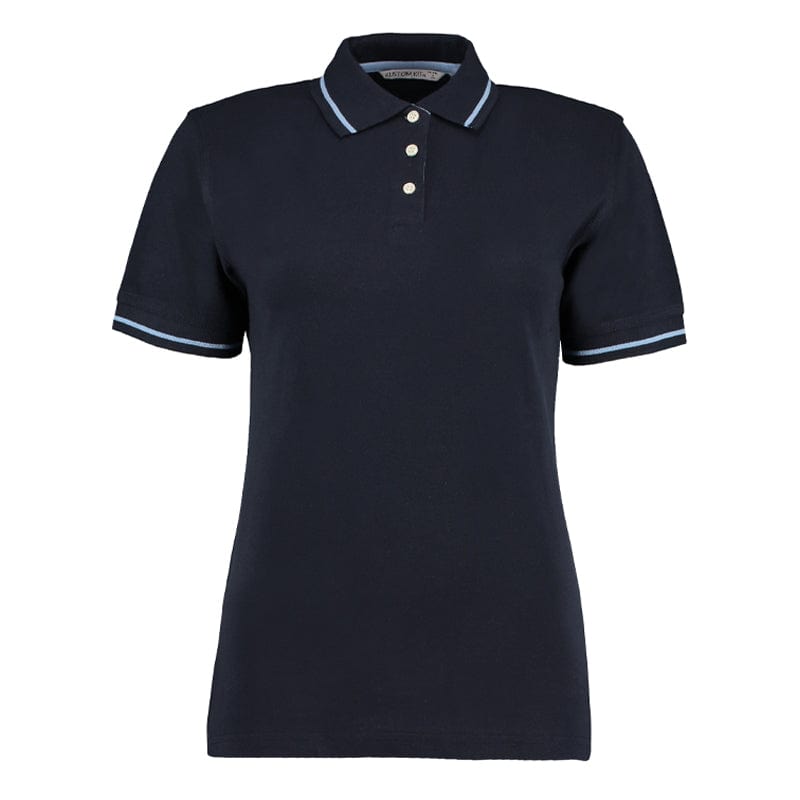 navy light blue cotton polo shirt